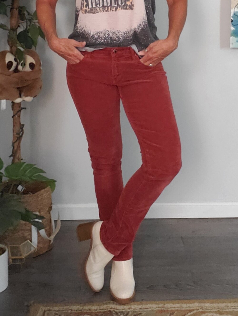ADRIANO GOLDSCHMIED Stevie Slim Straight Corduroy Western 30